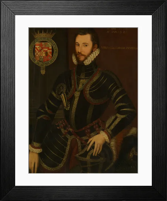 Framed Print : Portrait of Walter Devereux (1539-1576), First Earl of Essex, dated 1572. Creator: British Painter Framed Print : Portrait of Walter Devereux (1539-1576), First Earl of Essex, dated 1572. Creator: British Painter