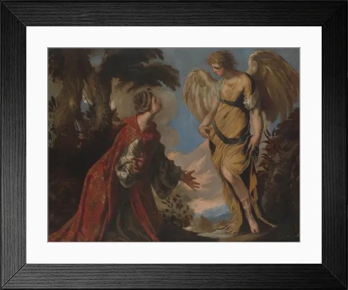 Framed Print : Hagar and the Angel, ca. 1657. Creator: Francesco Maffei Framed Print : Hagar and the Angel, ca. 1657. Creator: Francesco Maffei