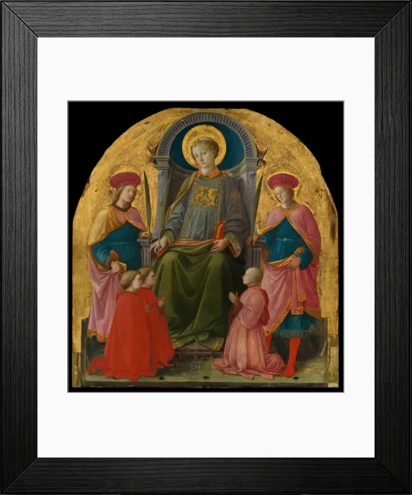 Framed Print : Saint Lawrence Enthroned with Saints and Donors, 1440s. Creator: Filippo Lippi Framed Print : Saint Lawrence Enthroned with Saints and Donors, 1440s. Creator: Filippo Lippi