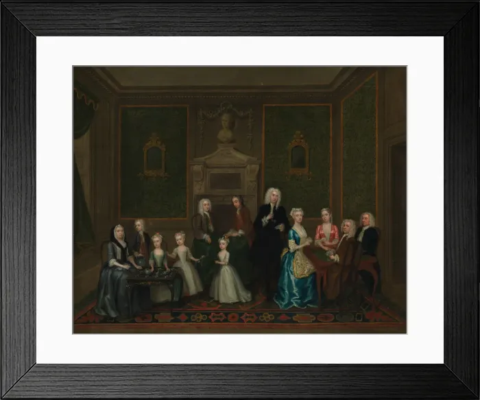 Framed Print : The Strong Family, 1732. Creators: Charles Philips, Edward Strong Framed Print : The Strong Family, 1732. Creators: Charles Philips, Edward Strong