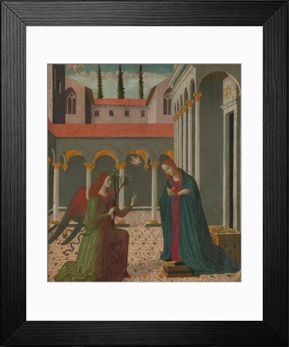 Framed Print : The Annunciation, ca. 1480-1500. Creator: Alesso di Benozzo Framed Print : The Annunciation, ca. 1480-1500. Creator: Alesso di Benozzo
