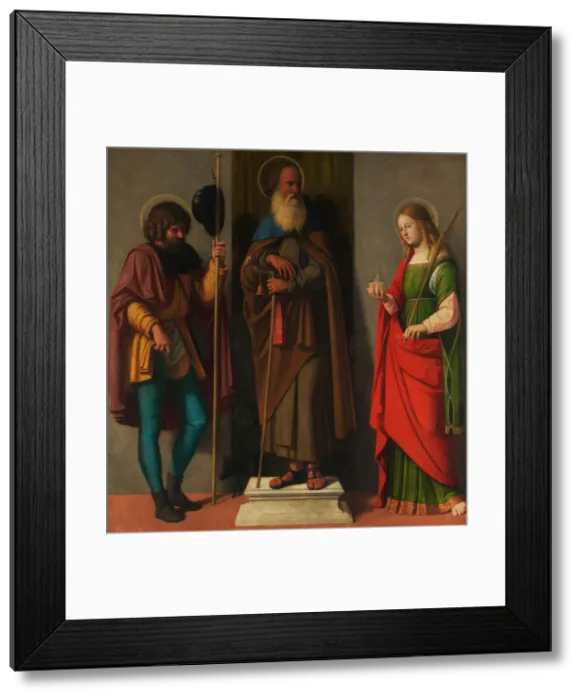 Framed Print : Three Saints: Roch, Anthony Abbot, and Lucy, ca. 1513. Creator: Giovanni Battista Framed Print : Three Saints: Roch, Anthony Abbot, and Lucy, ca. 1513. Creator: Giovanni Battista