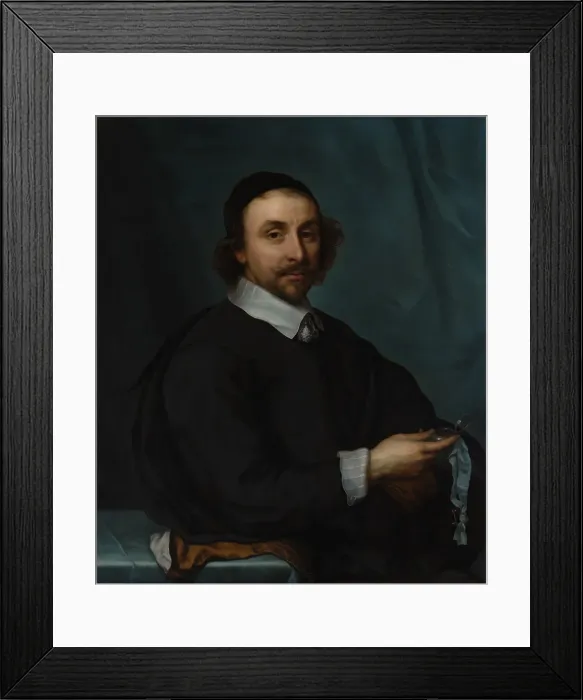 Framed Print : Portrait of a Man with a Watch, 1657. Creator: Cornelis Jonson van Ceulen Framed Print : Portrait of a Man with a Watch, 1657. Creator: Cornelis Jonson van Ceulen