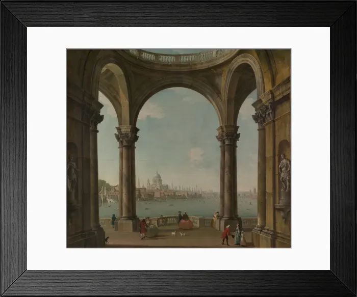 Framed Print : Capriccio with St. Pauls and Old London Bridge. Creator: Antonio Joli Framed Print : Capriccio with St. Pauls and Old London Bridge. Creator: Antonio Joli