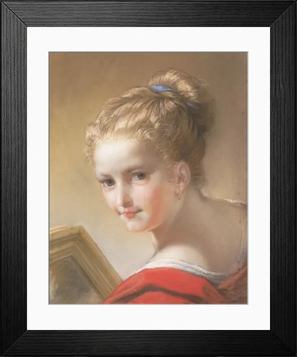 Framed Print : Study of a Girl in Red, 1717. Creator: Benedetto Luti Framed Print : Study of a Girl in Red, 1717. Creator: Benedetto Luti