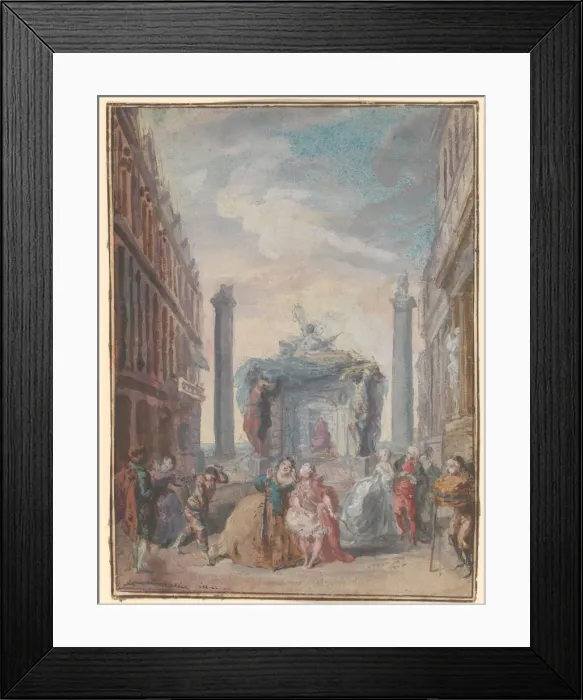 Framed Print : Les fetes venitiennes, after 1759. Creator: Gabriel de Saint-Aubin Framed Print : Les fetes venitiennes, after 1759. Creator: Gabriel de Saint-Aubin