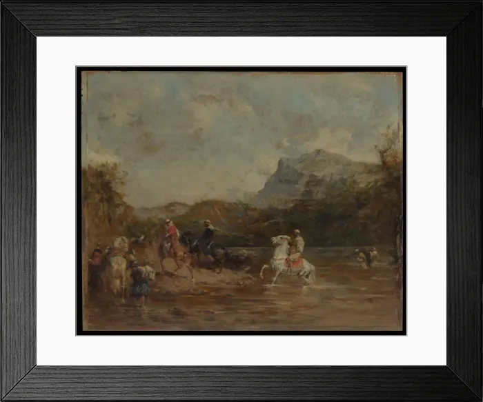 Framed Print : Arabs Crossing a Ford, 1873. Creator: Eugene Fromentin Framed Print : Arabs Crossing a Ford, 1873. Creator: Eugene Fromentin