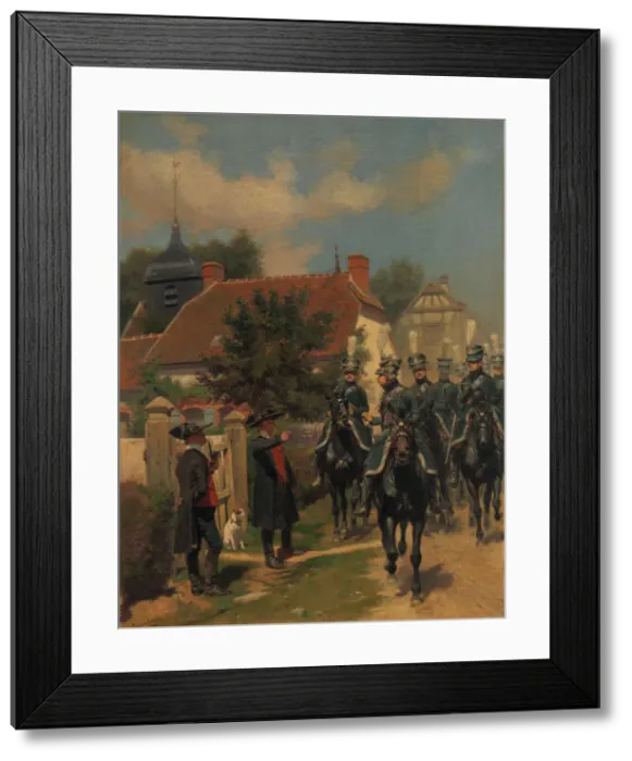 Framed Print : Gendarmes d Ordonnance, 1894. Creator: Jean Baptiste Edouard Detaille Framed Print : Gendarmes d Ordonnance, 1894. Creator: Jean Baptiste Edouard Detaille