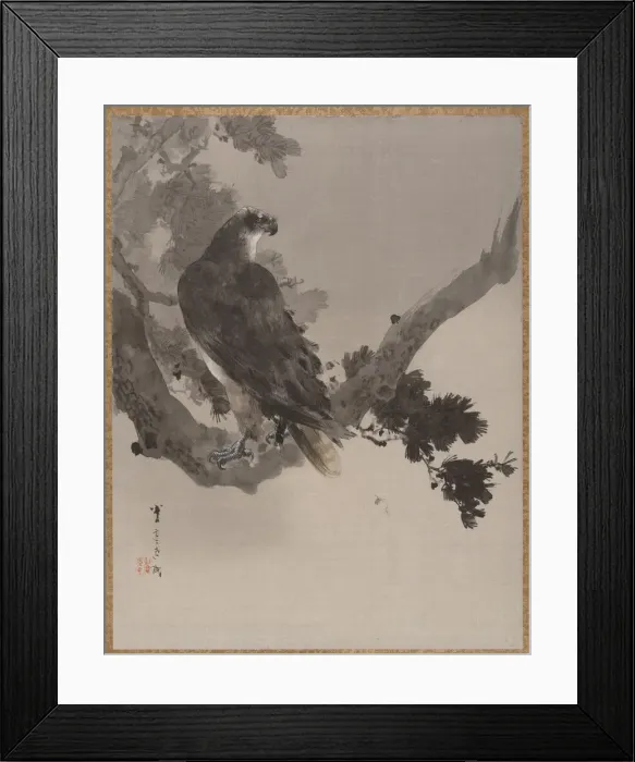 Framed Print : Eagle in a Tree, ca. 1887. Creator: Watanabe Seitei Framed Print : Eagle in a Tree, ca. 1887. Creator: Watanabe Seitei