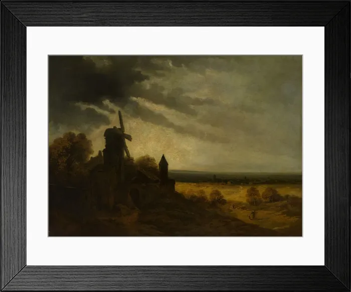 Framed Print : The Mill of Montmartre, probably ca. 1820. Creator: Georges Michel Framed Print : The Mill of Montmartre, probably ca. 1820. Creator: Georges Michel