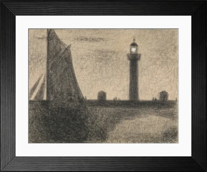 Framed Print : The Lighthouse at Honfleur, 1886. Creator: Georges-Pierre Seurat Framed Print : The Lighthouse at Honfleur, 1886. Creator: Georges-Pierre Seurat