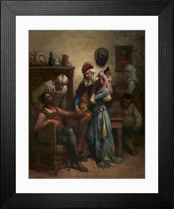 Framed Print : Don Quixote and Sancho Panza Entertained by Basil and Quiteria, 1863?. Creator: Gustave Doré Framed Print : Don Quixote and Sancho Panza Entertained by Basil and Quiteria, 1863?. Creator: Gustave Doré