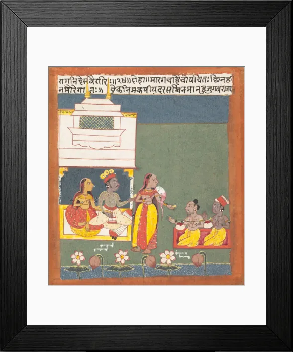 Framed Print : Ragini Des Variri: Page from a Dispersed Ragamala Series (Garland of Musical Modes), ca Framed Print : Ragini Des Variri: Page from a Dispersed Ragamala Series (Garland of Musical Modes), ca