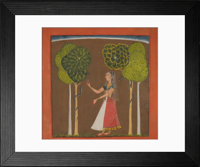 Framed Print : Ragini, possibly Asavari: Folio from a Ragamala Series, ca. 1700-1710. Creator: Unknown Framed Print : Ragini, possibly Asavari: Folio from a Ragamala Series, ca. 1700-1710. Creator: Unknown