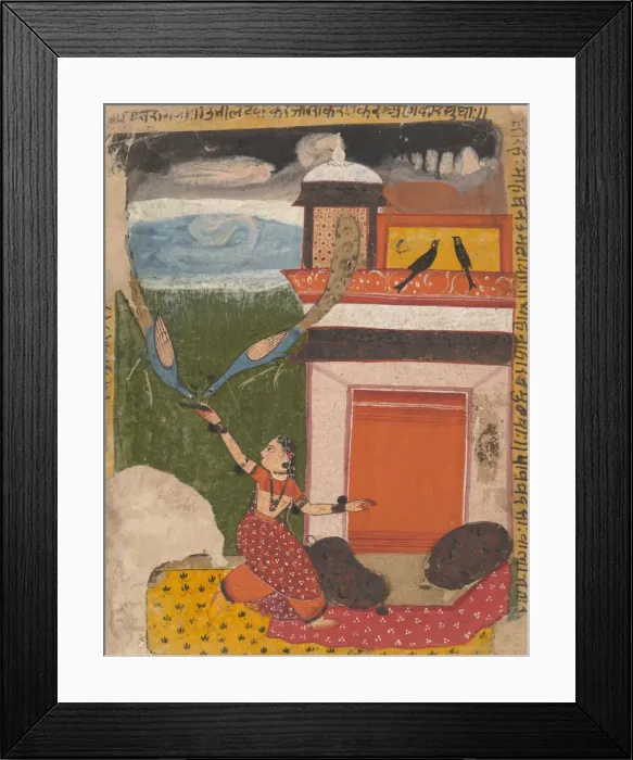 Framed Print : Madhumadhavai Ragini... from a Dispersed Ragamala Series (Garland of Musical Modes), c1640-50 Framed Print : Madhumadhavai Ragini... from a Dispersed Ragamala Series (Garland of Musical Modes), c1640-50