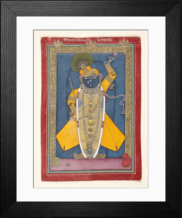 Framed Print : Krishna in the Form of Shri Nathji, ca. 1840. Creator: Unknown Framed Print : Krishna in the Form of Shri Nathji, ca. 1840. Creator: Unknown