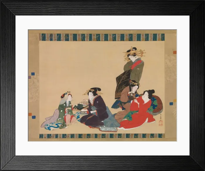 Framed Print : Five Beauties, 1840. Creator: Hokuba Framed Print : Five Beauties, 1840. Creator: Hokuba