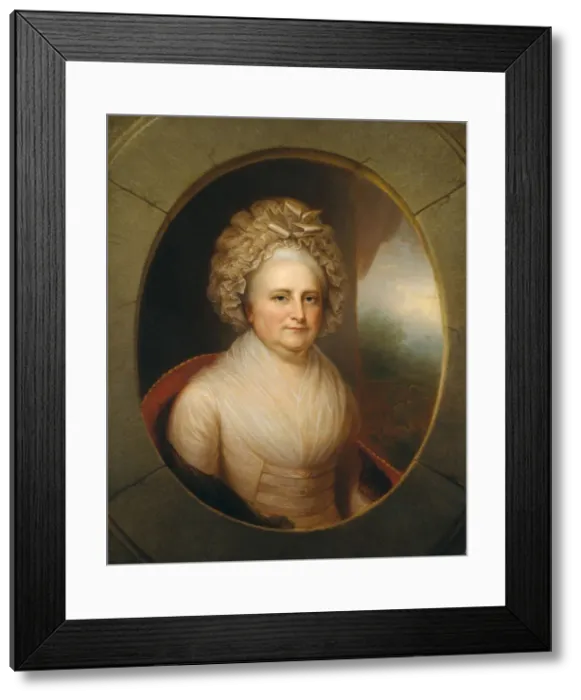 Framed Print : Martha Washington, ca. 1850. Creators: Rembrandt Peale, Martha Washington Framed Print : Martha Washington, ca. 1850. Creators: Rembrandt Peale, Martha Washington