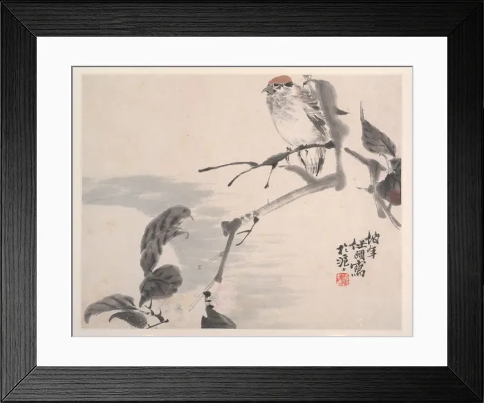 Framed Print : Animals, Flowers and Birds, 19th century. Creator: Ren Yi Framed Print : Animals, Flowers and Birds, 19th century. Creator: Ren Yi