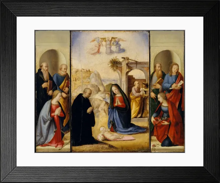 Framed Print : The Nativity with Saints. Creator: Ridolfo Ghirlandaio Framed Print : The Nativity with Saints. Creator: Ridolfo Ghirlandaio