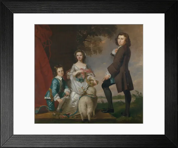Framed Print : Thomas (1740-1825) and Martha Neate (1741-after 1795) with His Tutor, Thomas Needham, 1748 Framed Print : Thomas (1740-1825) and Martha Neate (1741-after 1795) with His Tutor, Thomas Needham, 1748