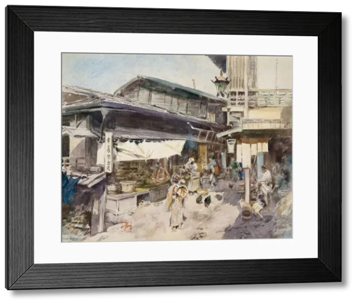 Framed Print : Street Scene in Ikao, Japan. Creator: Robert Frederick Blum Framed Print : Street Scene in Ikao, Japan. Creator: Robert Frederick Blum