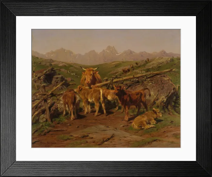 Framed Print : Weaning the Calves, 1879. Creator: Rosa Bonheur Framed Print : Weaning the Calves, 1879. Creator: Rosa Bonheur