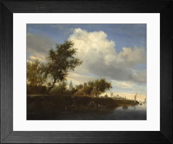Framed Print : Ferry near Gorinchem, 1646. Creator: Salomon Ruysdael Framed Print : Ferry near Gorinchem, 1646. Creator: Salomon Ruysdael
