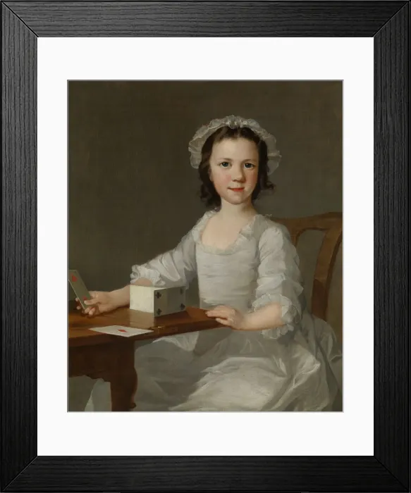 Framed Print : Girl Building a House of Cards, mid-18th century. Creator: Attributed to Thomas Frye (Irish Framed Print : Girl Building a House of Cards, mid-18th century. Creator: Attributed to Thomas Frye (Irish