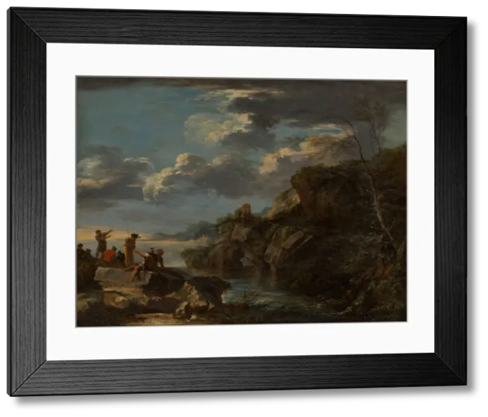 Framed Print : Bandits on a Rocky Coast, 1655-60. Creator: Salvator Rosa Framed Print : Bandits on a Rocky Coast, 1655-60. Creator: Salvator Rosa