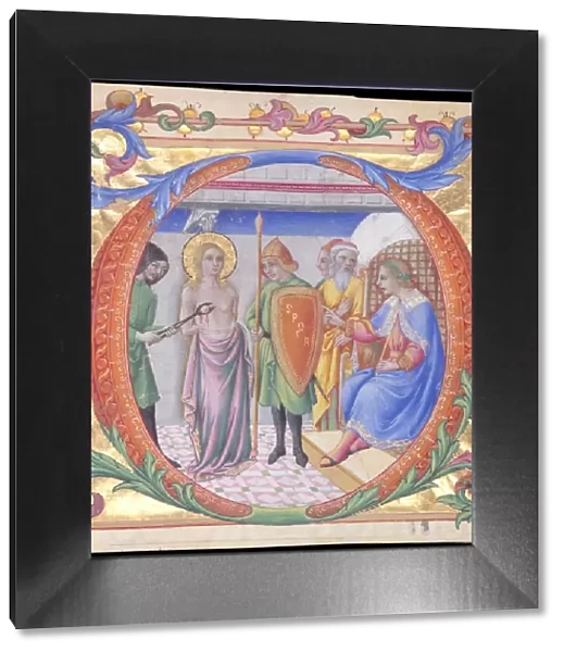 Martyrdom of Saint Agatha in an Initial D, ca. 1470-73. Creator: Sano di Pietro
