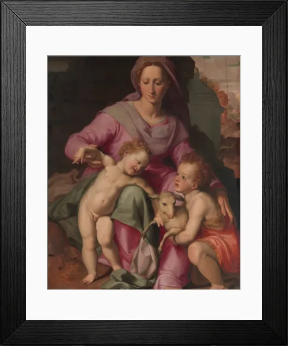Framed Print : Madonna and Child with the Infant Saint John the Baptist, early 1570s. Creator: Santi di Tito Framed Print : Madonna and Child with the Infant Saint John the Baptist, early 1570s. Creator: Santi di Tito