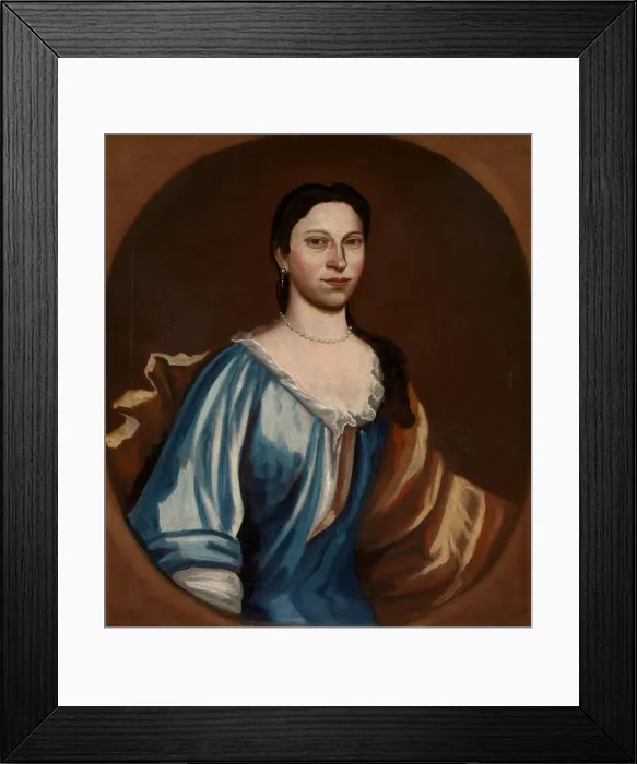 Framed Print : Portrait of a Lady (possibly Tryntje Otten Veeder), 1720-25. Creator: Attributed to Framed Print : Portrait of a Lady (possibly Tryntje Otten Veeder), 1720-25. Creator: Attributed to