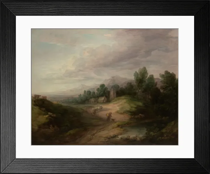Framed Print : Wooded Upland Landscape, probably 1783. Creator: Thomas Gainsborough Framed Print : Wooded Upland Landscape, probably 1783. Creator: Thomas Gainsborough
