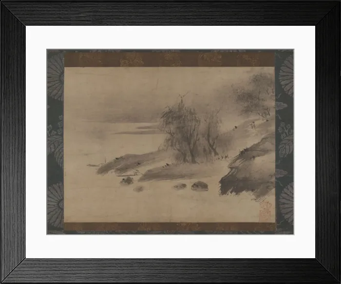 Framed Print : Ink Landscape (Suiboku sansui zu), 15th-early 16th century. Creator: Shinso Soami Framed Print : Ink Landscape (Suiboku sansui zu), 15th-early 16th century. Creator: Shinso Soami