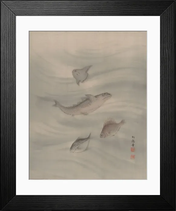Framed Print : Fishes, ca. 1890-92. Creator: Seki Shuko Framed Print : Fishes, ca. 1890-92. Creator: Seki Shuko