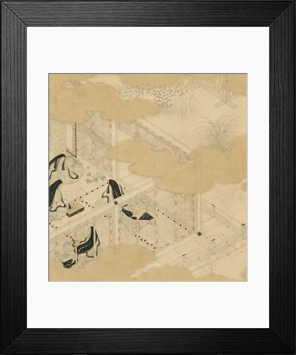 Framed Print : Albums of scenes from The Tale of Genji (Genji monogatari gajo), early 17th century Framed Print : Albums of scenes from The Tale of Genji (Genji monogatari gajo), early 17th century