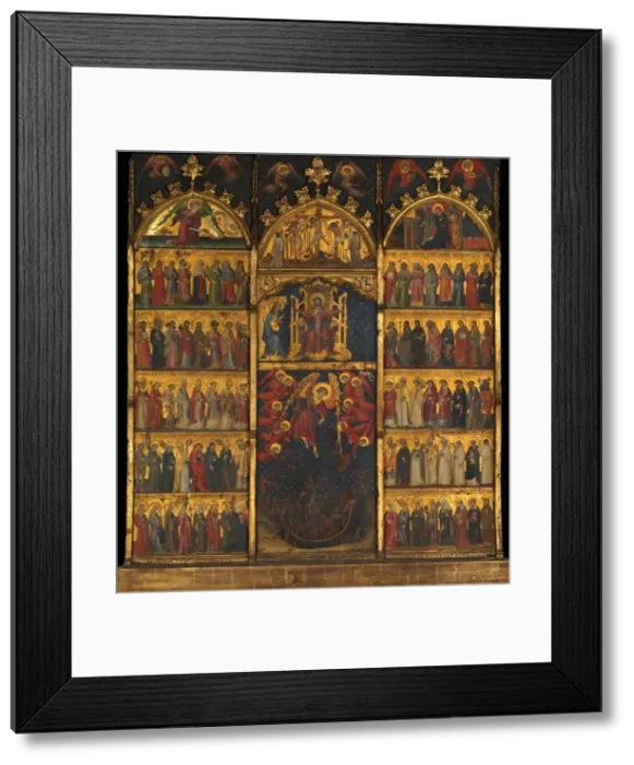 Framed Print : The Trinity Adored by All Saints. Creator: Spanish Painter (ca. 1400) Framed Print : The Trinity Adored by All Saints. Creator: Spanish Painter (ca. 1400)