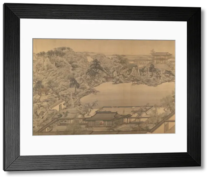 Framed Print : View of a Garden Villa, 18th century (?). Creator: After Yuan Jiang (active ca. 1680-ca Framed Print : View of a Garden Villa, 18th century (?). Creator: After Yuan Jiang (active ca. 1680-ca