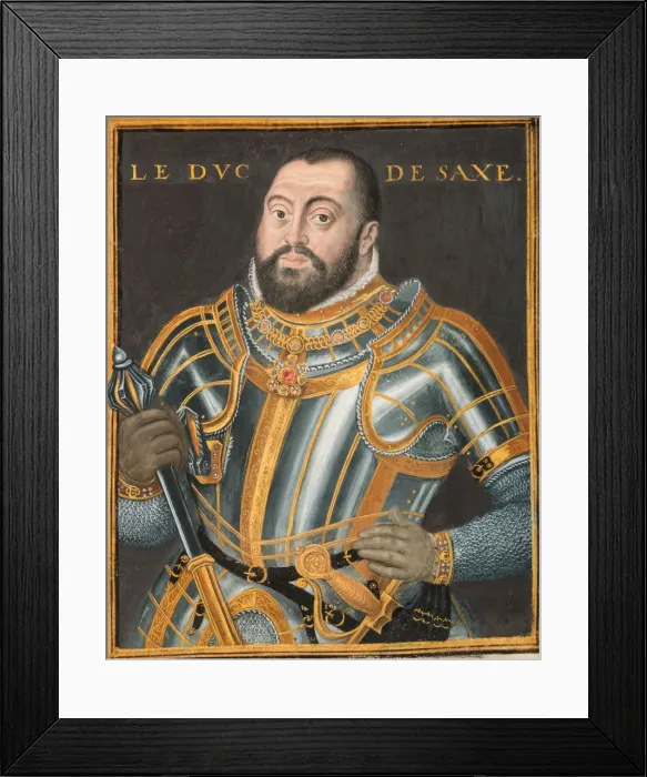 Framed Print : Portrait of Duke Johann Friedrich I (1503-1554), Elector of Saxony, ca. 1550. Creator: Unknown Framed Print : Portrait of Duke Johann Friedrich I (1503-1554), Elector of Saxony, ca. 1550. Creator: Unknown