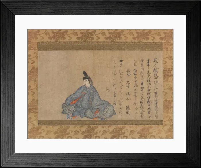 Framed Print : Ariwara Narihira (825-880)... Fujifusa version of Thirty-six Immortal Poets, 1st half 15th cent Framed Print : Ariwara Narihira (825-880)... Fujifusa version of Thirty-six Immortal Poets, 1st half 15th cent