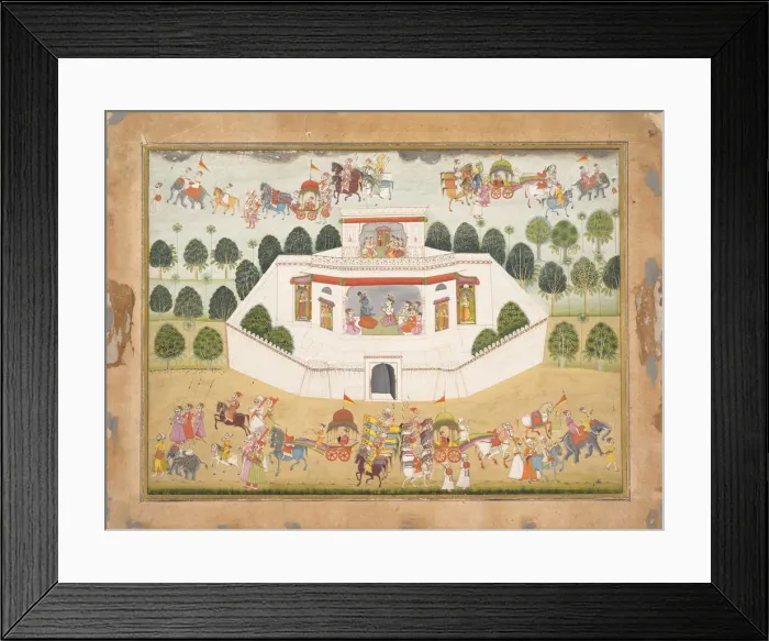 Framed Print : Krishna and Balarama within a Walled Palace: Page from a Dispersed Bhagavata Purana Framed Print : Krishna and Balarama within a Walled Palace: Page from a Dispersed Bhagavata Purana