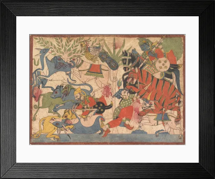Framed Print : Royal Hunt, folio from a Mahabharata, 1800-1850. Creator: Unknown Framed Print : Royal Hunt, folio from a Mahabharata, 1800-1850. Creator: Unknown