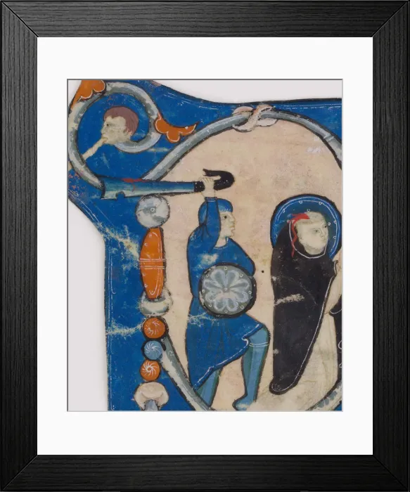 Framed Print : Initial P with the Martyrdom of Saint Peter Martyr, second half 13th century. Creator: Unknown Framed Print : Initial P with the Martyrdom of Saint Peter Martyr, second half 13th century. Creator: Unknown