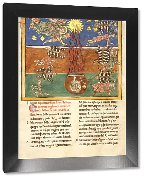 Leaf from a Beatus Manuscript: at the Clarion of the Fifth Angels Trumpet... ca