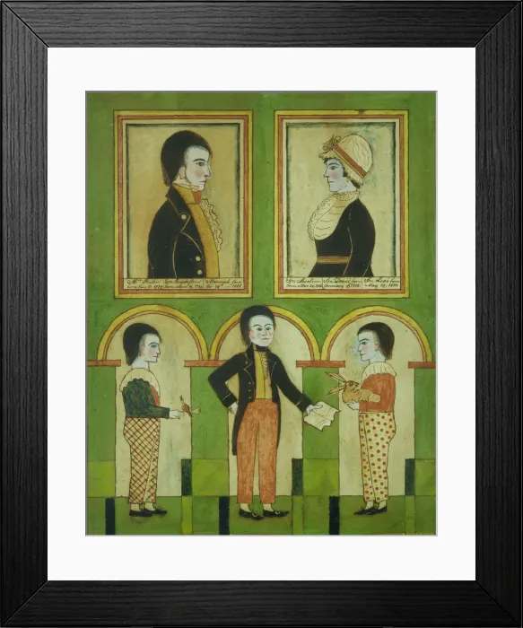 Framed Print : The Abraham Pixler Family, ca. 1815. Creator: Unknown Framed Print : The Abraham Pixler Family, ca. 1815. Creator: Unknown