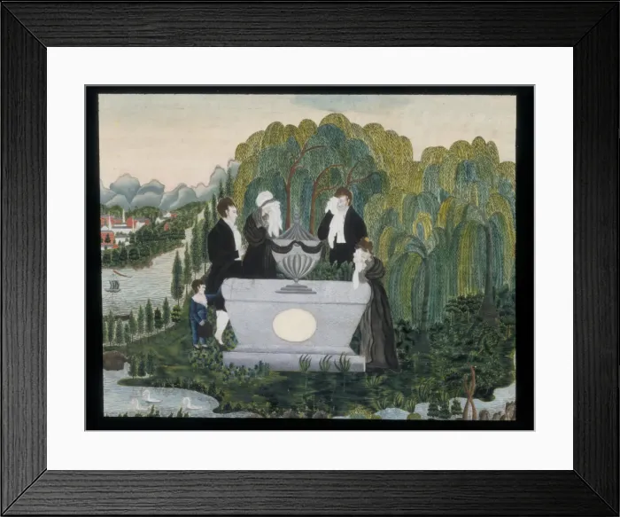 Framed Print : Mourning picture, ca. 1810. Creator: Unknown Framed Print : Mourning picture, ca. 1810. Creator: Unknown