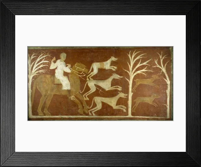 Framed Print : Hunting Scene, first half 12th century (possibly 1129-34). Creator: Unknown Framed Print : Hunting Scene, first half 12th century (possibly 1129-34). Creator: Unknown