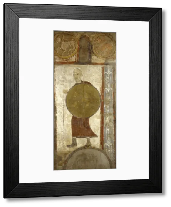 Framed Print : Warrior with Shield, first half 12th century (possibly 1129-34). Creator: Unknown Framed Print : Warrior with Shield, first half 12th century (possibly 1129-34). Creator: Unknown