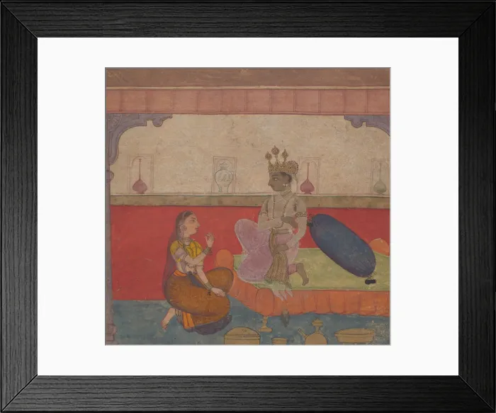 Framed Print : Radha Speaks to Krishna: Page from the Boston Rasikapriya (Lovers Breviary), ca. 1610 Framed Print : Radha Speaks to Krishna: Page from the Boston Rasikapriya (Lovers Breviary), ca. 1610